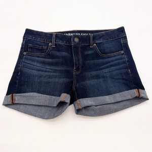 American Eagle Outfitters Women's Size 10 Midi Dark Wash Denim Shorts